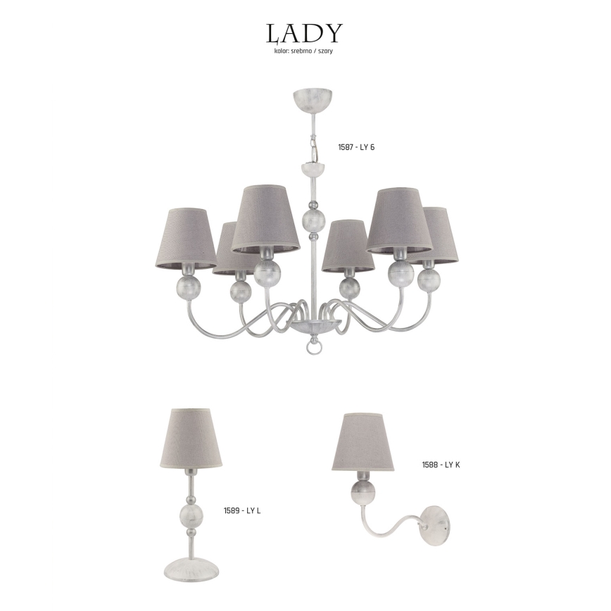Jupiter 1589 - LY L BI - Lámpara de mesa LADY E14/40W