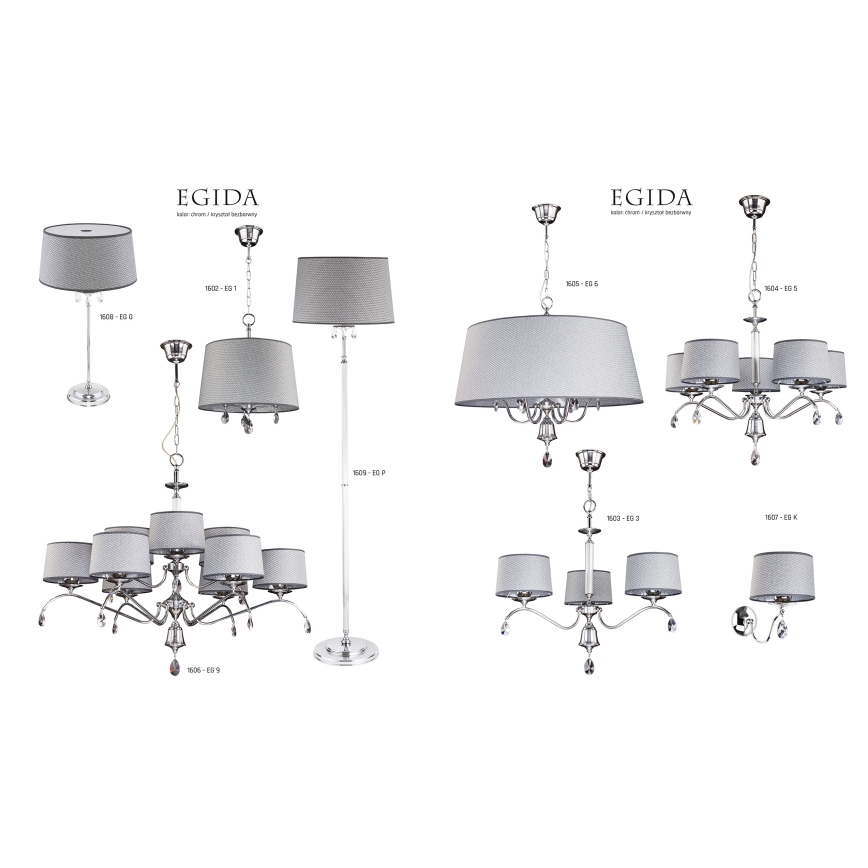 Jupiter 1603 - EG 3 CH - Lámpara colgante cristal EGIDA 3xE27/60W