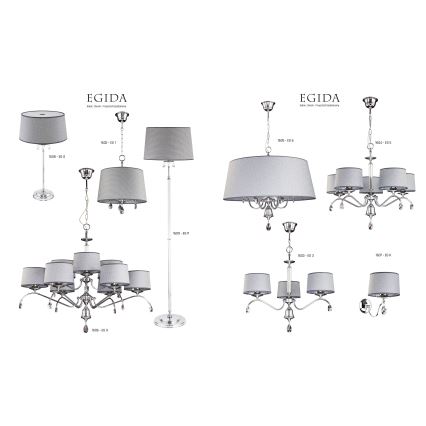 Jupiter 1609 - EG P CH - Lámpara de pie de cristal EGIDA 3xE27/60W/230V