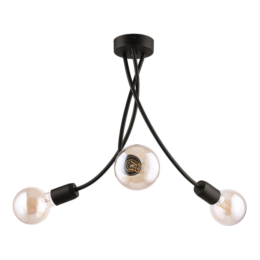 Jupiter 1639 - Lámpara colgante LUCE 3xE27/60W/230V negro
