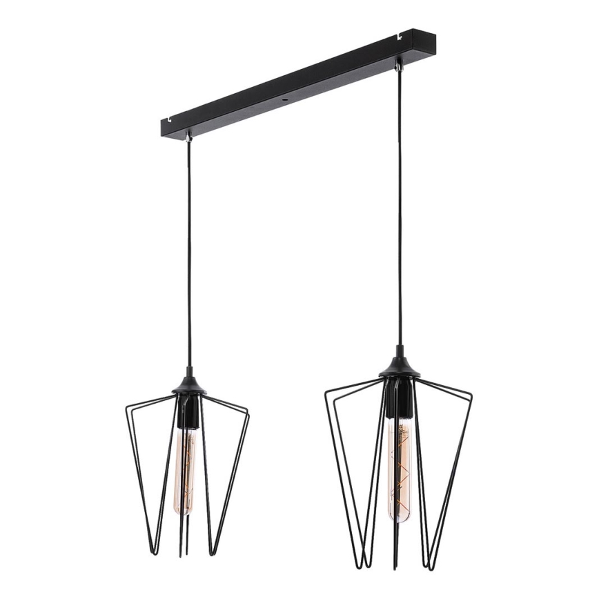 Jupiter 1643 - Lámpara colgante SAO 2xE27/60W/230V negro