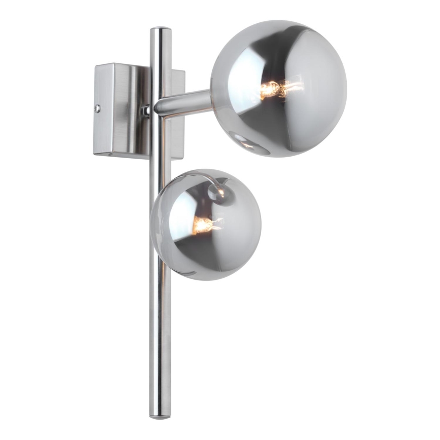 Jupiter 1903 - Aplique de pared NEPTUN 2xG9/14W/230V cromo mate/gris ahumado