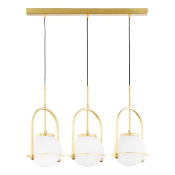 Jupiter 1917 - Lámpara colgante con cable ROSSO 3xE27/15W/230V dorada