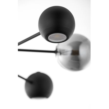 Jupiter 1974 - Lámpara colgante MOKA 3xGU10/10W/230V + 3xG9/10W/230V negro/cromo brillante
