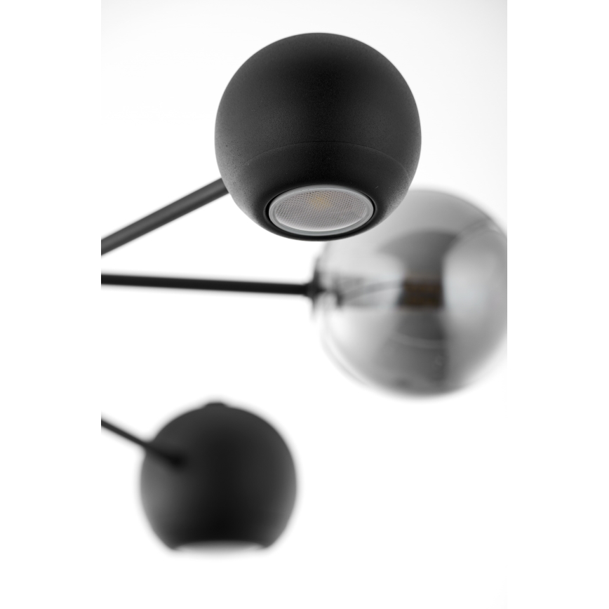 Jupiter 1974 - Lámpara colgante MOKA 3xGU10/10W/230V + 3xG9/10W/230V negro/cromo brillante