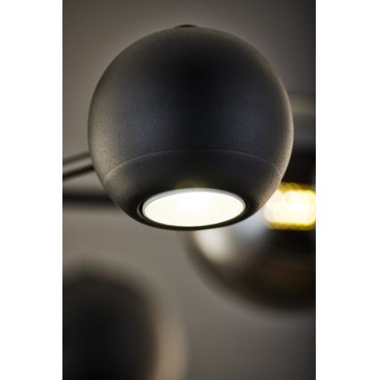 Jupiter 1974 - Lámpara colgante MOKA 3xGU10/10W/230V + 3xG9/10W/230V negro/cromo brillante