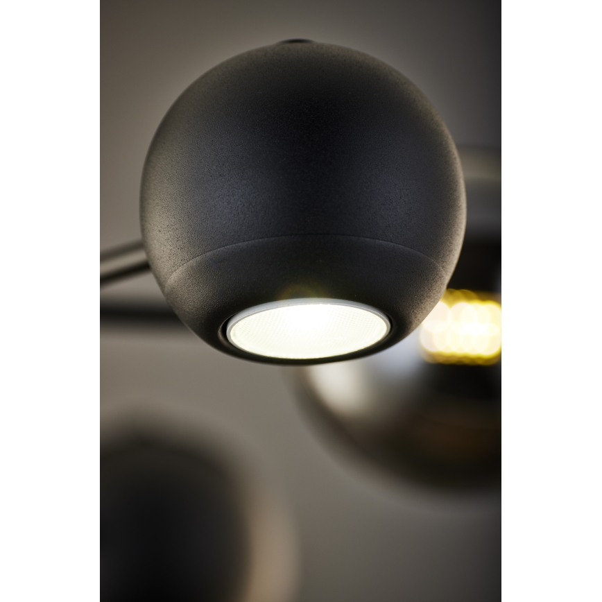 Jupiter 1974 - Lámpara colgante MOKA 3xGU10/10W/230V + 3xG9/10W/230V negro/cromo brillante