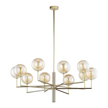 Jupiter 1977 - Lámpara colgante FEME 10xG9/10W/230V dorado/beige