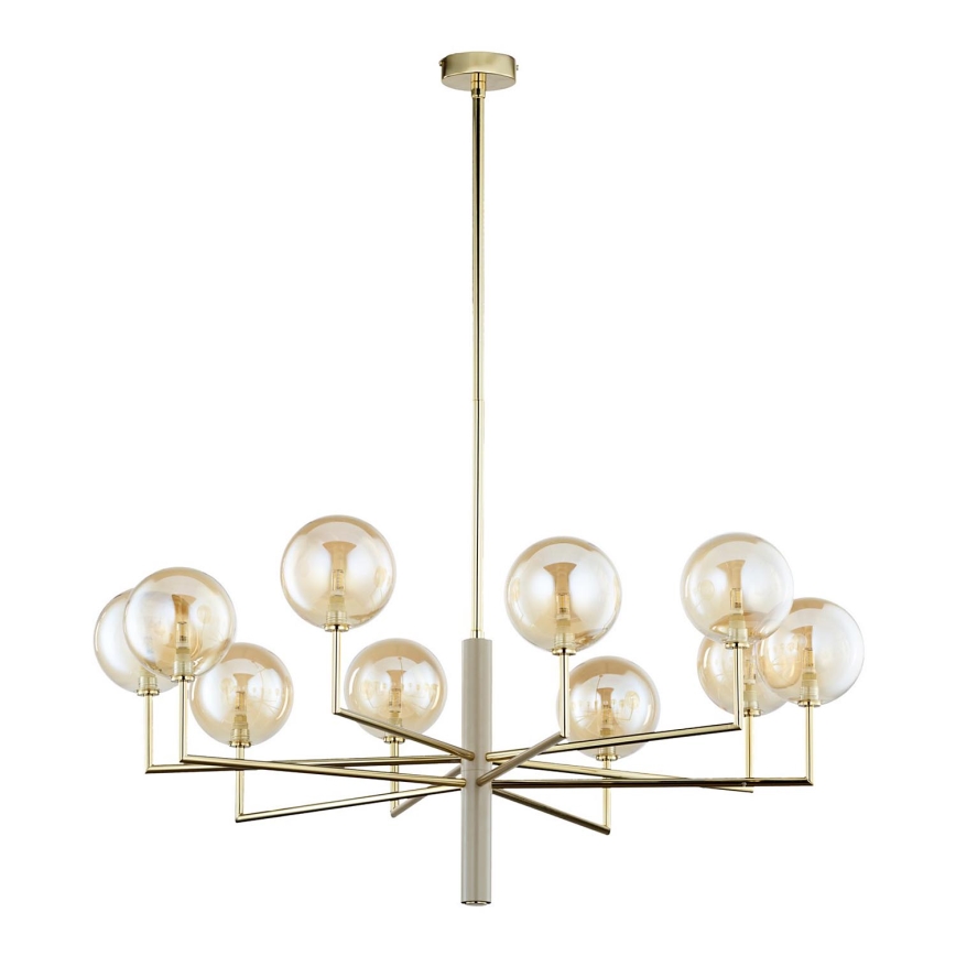 Jupiter 1977 - Lámpara colgante FEME 10xG9/10W/230V dorado/beige