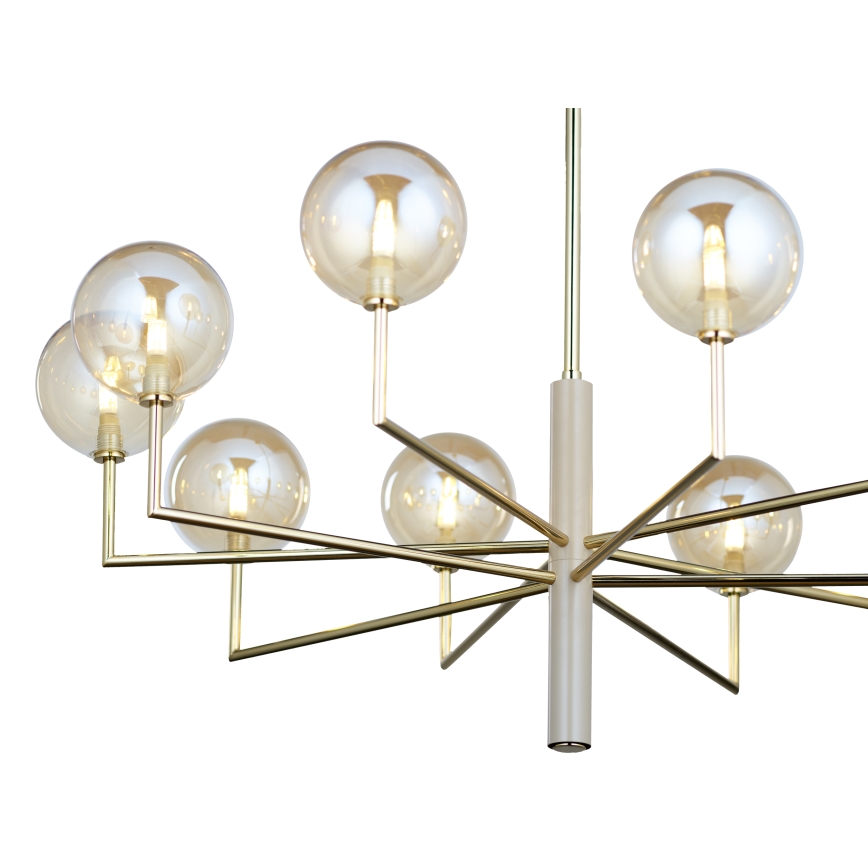 Jupiter 1977 - Lámpara colgante FEME 10xG9/10W/230V dorado/beige