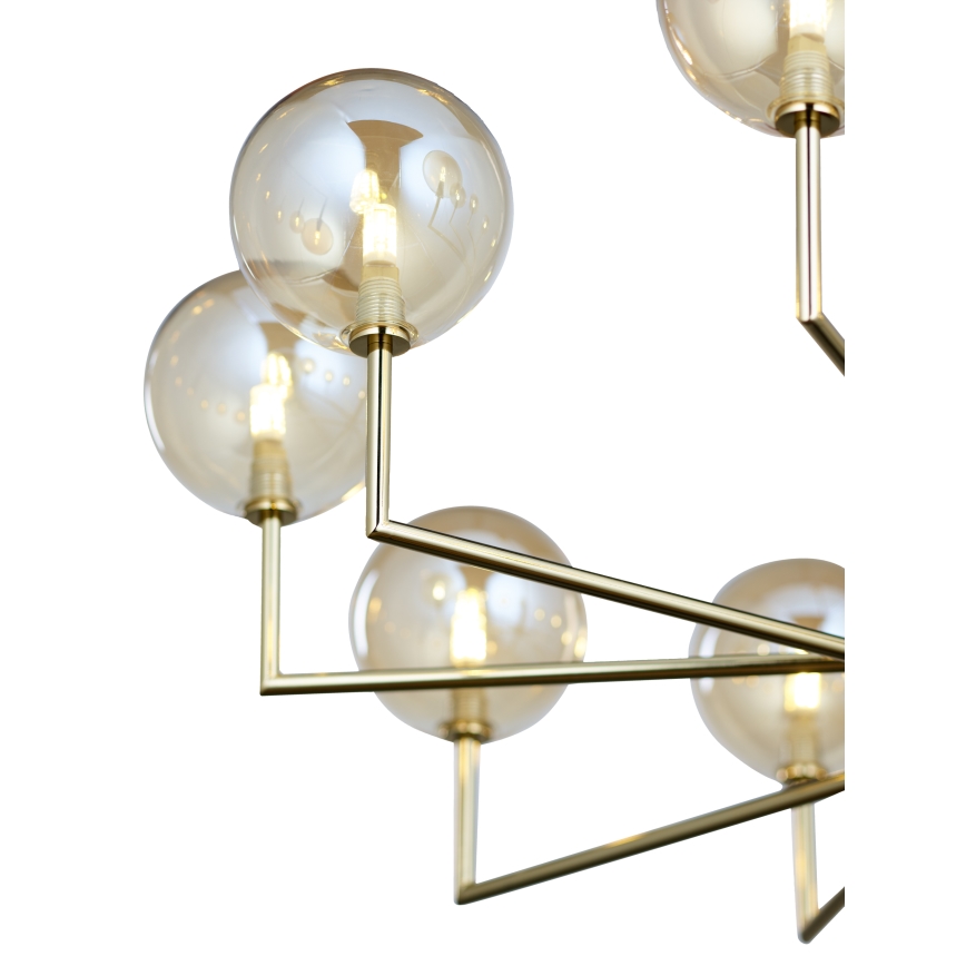 Jupiter 1977 - Lámpara colgante FEME 10xG9/10W/230V dorado/beige