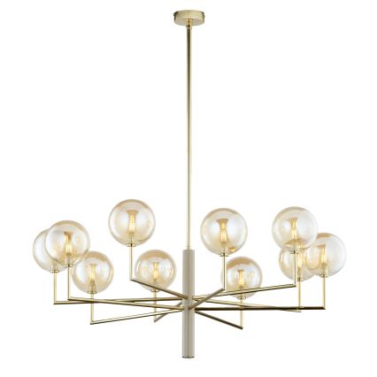 Jupiter 1977 - Lámpara colgante FEME 10xG9/10W/230V dorado/beige