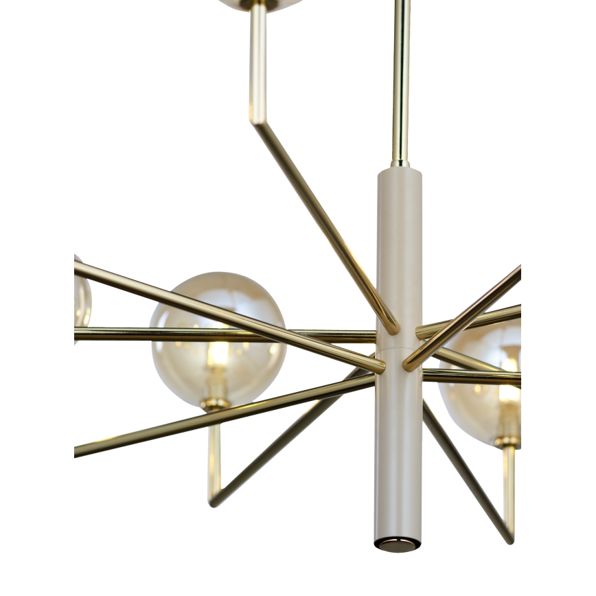 Jupiter 1977 - Lámpara colgante FEME 10xG9/10W/230V dorado/beige