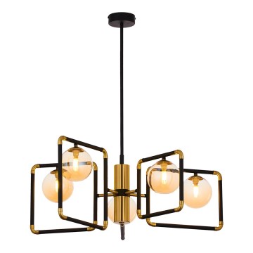 Jupiter 1984 - Lámpara colgante IBRA 5xG9/10W/230V negro/dorado/beige