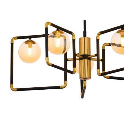 Jupiter 1984 - Lámpara colgante IBRA 5xG9/10W/230V negro/dorado/beige