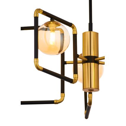 Jupiter 1984 - Lámpara colgante IBRA 5xG9/10W/230V negro/dorado/beige