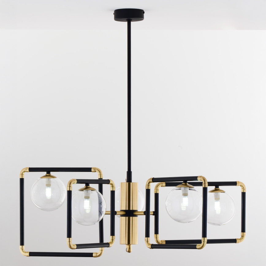 Jupiter 1985 - Lámpara colgante IBRA 5xG9/10W/230V negro/dorado