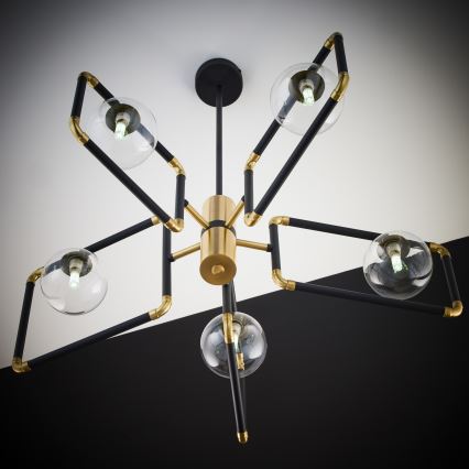 Jupiter 1985 - Lámpara colgante IBRA 5xG9/10W/230V negro/dorado