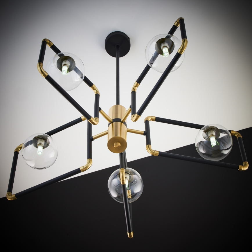 Jupiter 1985 - Lámpara colgante IBRA 5xG9/10W/230V negro/dorado