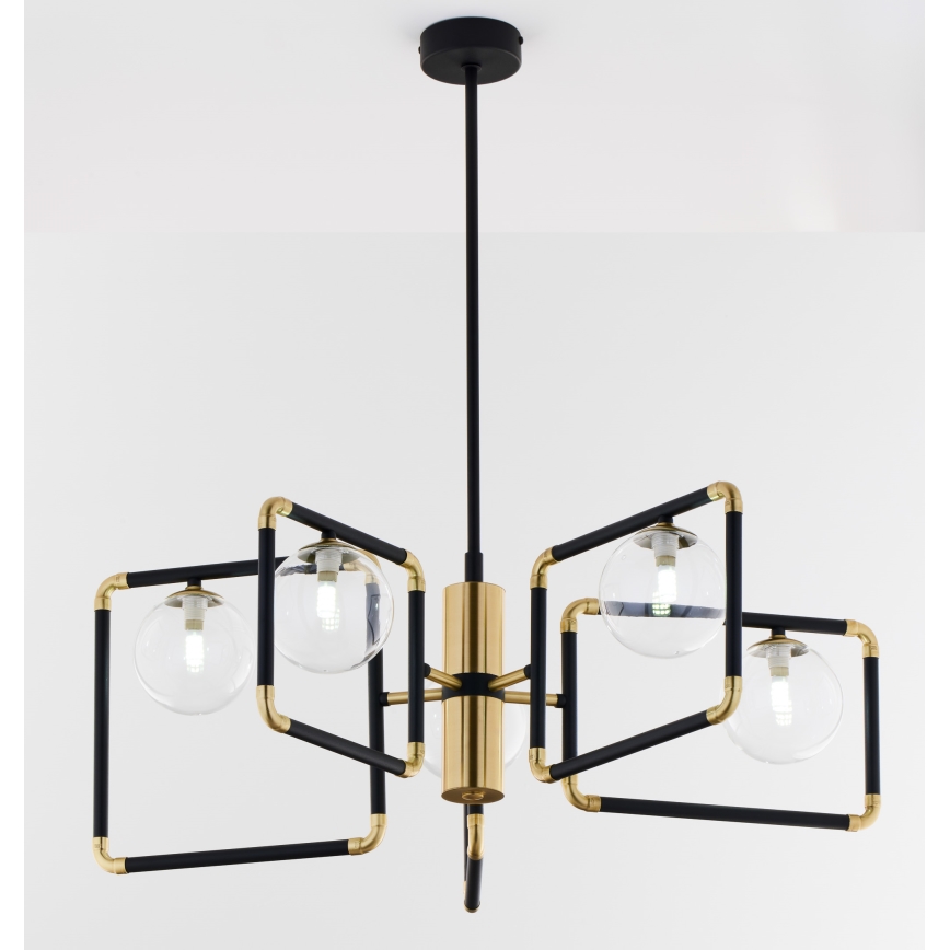 Jupiter 1985 - Lámpara colgante IBRA 5xG9/10W/230V negro/dorado