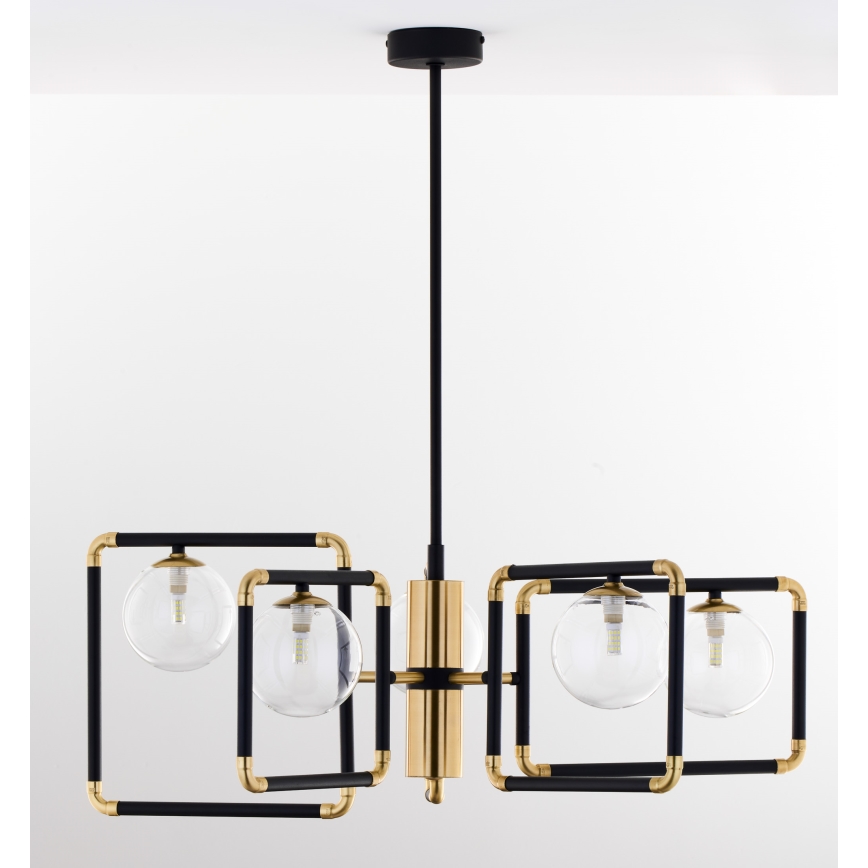 Jupiter 1985 - Lámpara colgante IBRA 5xG9/10W/230V negro/dorado