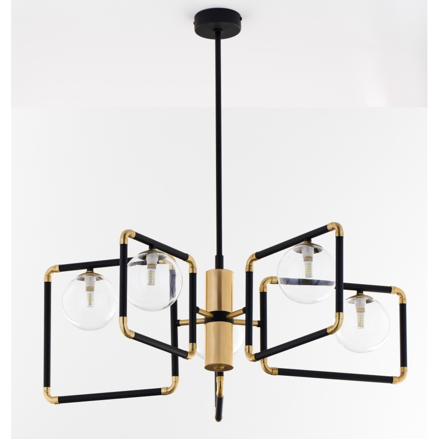 Jupiter 1985 - Lámpara colgante IBRA 5xG9/10W/230V negro/dorado