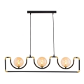Jupiter 1989 - Lámpara de araña HANZA 3xG9/10W/230V negro/dorado/beige