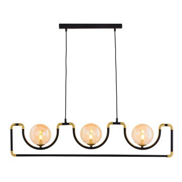 Jupiter 1989 - Lámpara de araña HANZA 3xG9/10W/230V negro/dorado/beige