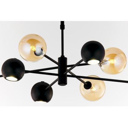 Jupiter 1994 - Lámpara colgante MOKA 4xGU10/10W/230V + 4xG9/10W/230V negro/beige