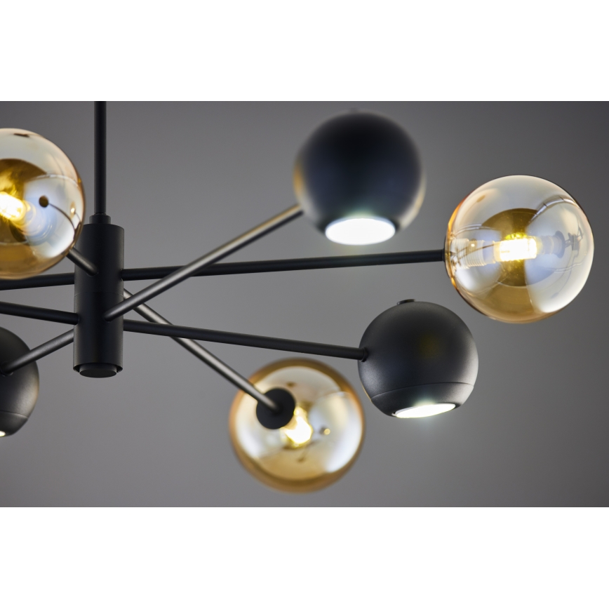 Jupiter 1994 - Lámpara colgante MOKA 4xGU10/10W/230V + 4xG9/10W/230V negro/beige