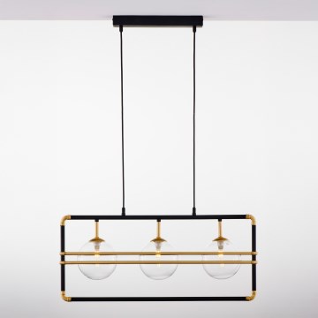 Jupiter 2030 - Lámpara colgante FIORI 3xG9/10W/230V negro/dorado/transparente