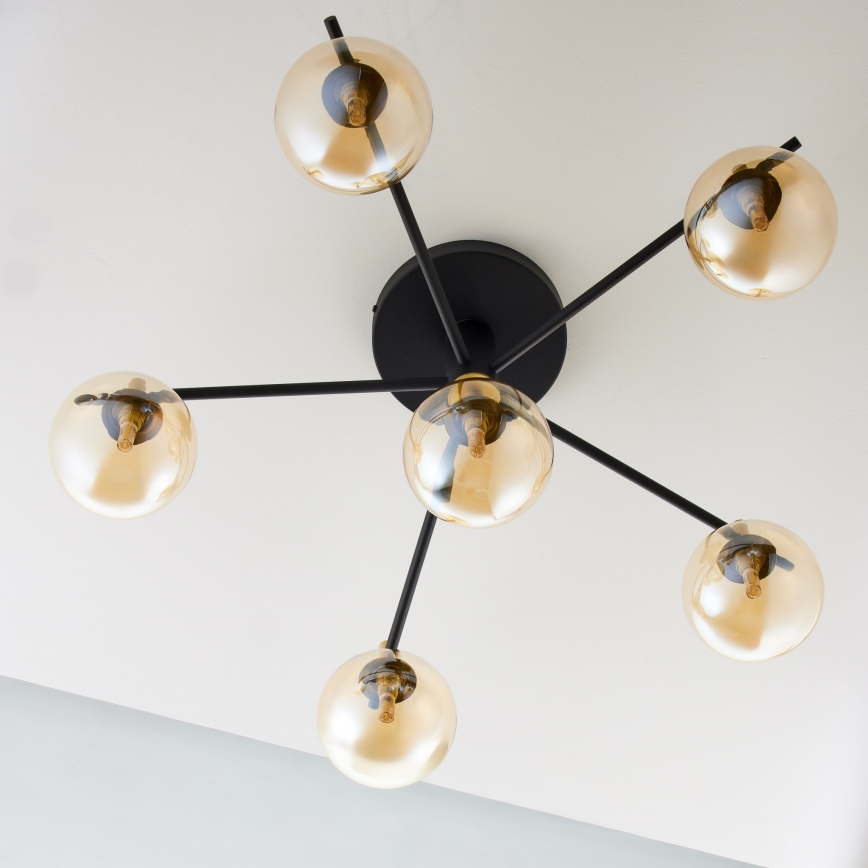 Jupiter 2033 - Lámpara de techo FIGARO 6xG9/10W/230V negro/dorado/beige