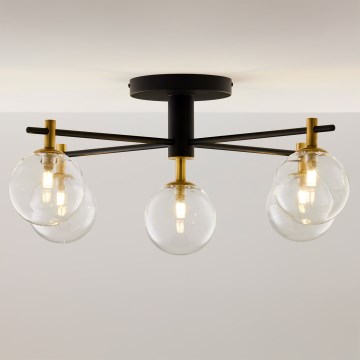 Jupiter 2035 - Lámpara de techo FIGARO 5xG9/10W/230V negro/dorado/beige/transparente
