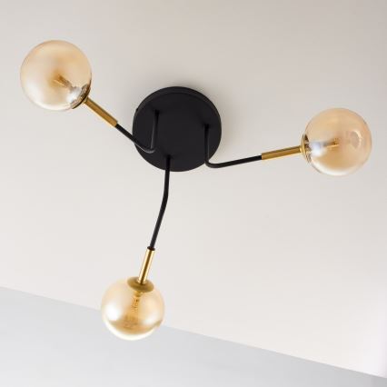 Jupiter 2037 - Lámpara colgante BURANO 3xG9/10W/230V negro/dorado/beige