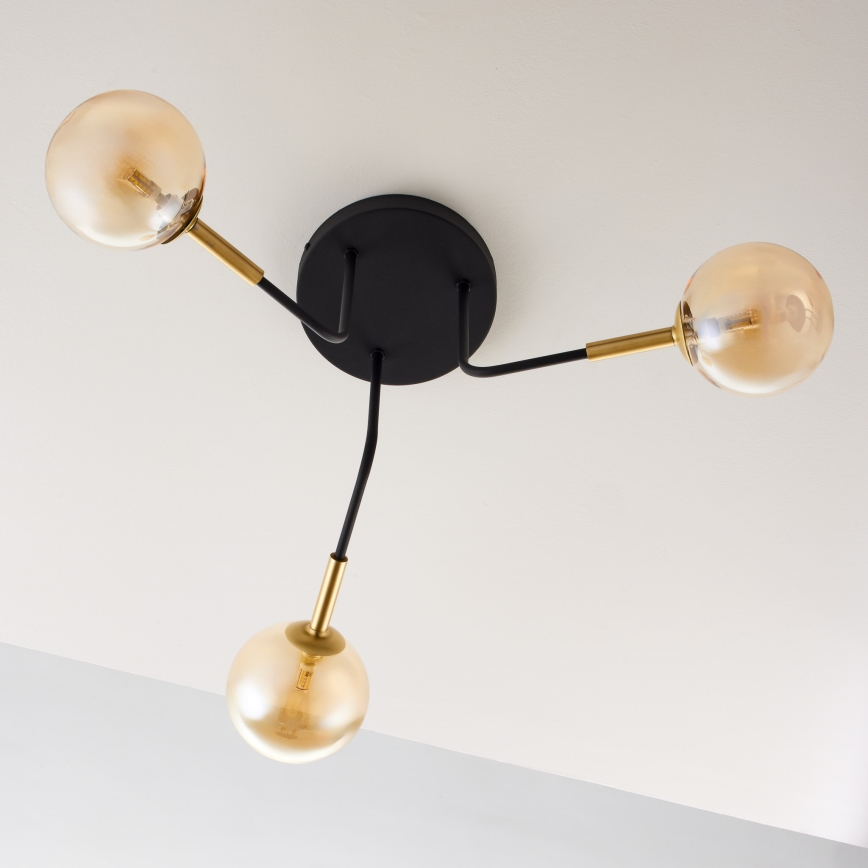 Jupiter 2037 - Lámpara colgante BURANO 3xG9/10W/230V negro/dorado/beige