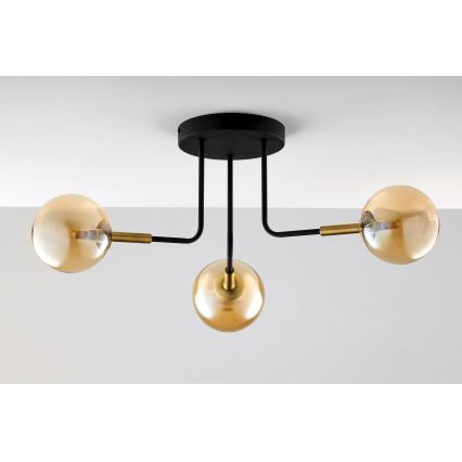 Jupiter 2037 - Lámpara colgante BURANO 3xG9/10W/230V negro/dorado/beige