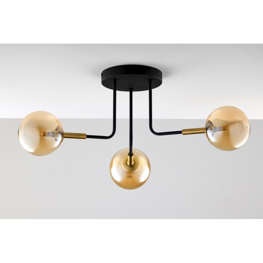 Jupiter 2037 - Lámpara colgante BURANO 3xG9/10W/230V negro/dorado/beige