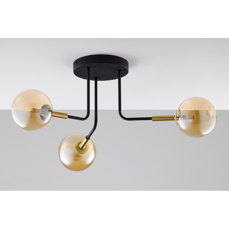 Jupiter 2037 - Lámpara colgante BURANO 3xG9/10W/230V negro/dorado/beige