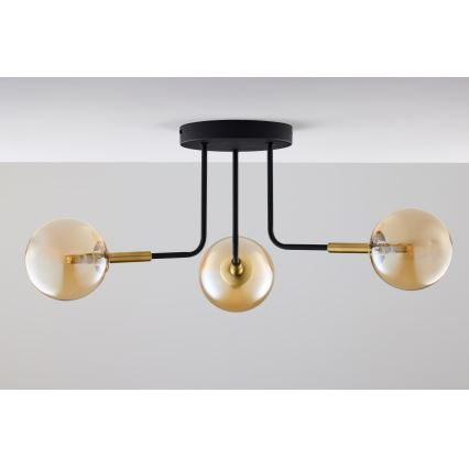 Jupiter 2037 - Lámpara colgante BURANO 3xG9/10W/230V negro/dorado/beige