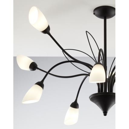 Jupiter 2056 - Lámpara colgante con barra GLORIOSA 10xG9/14W/230V negra