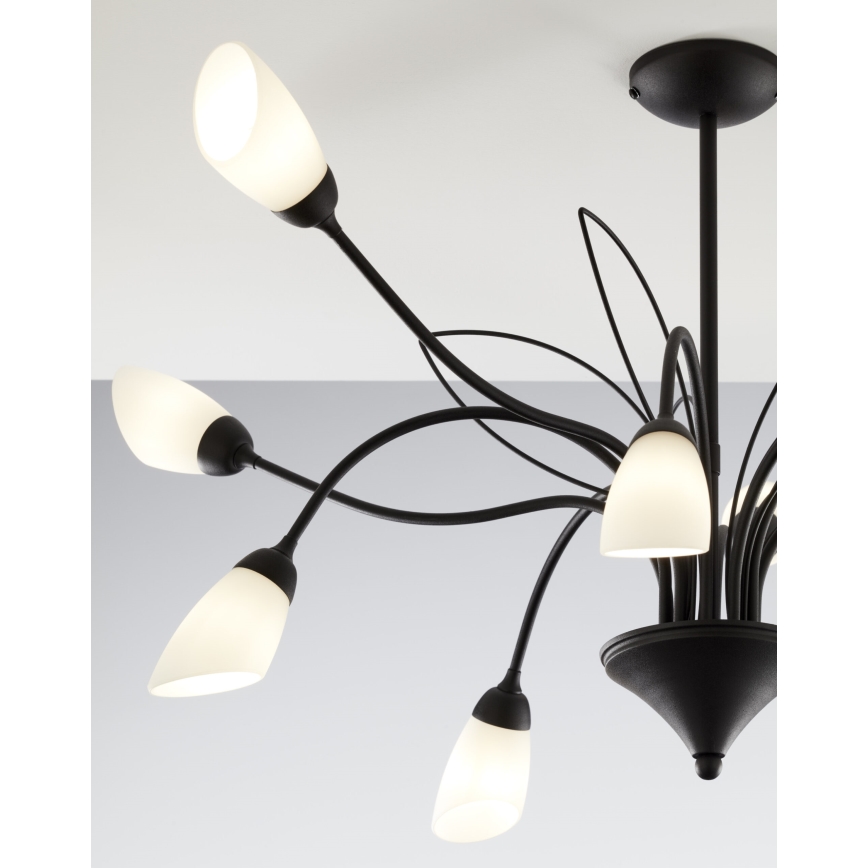 Jupiter 2056 - Lámpara colgante con barra GLORIOSA 10xG9/14W/230V negra