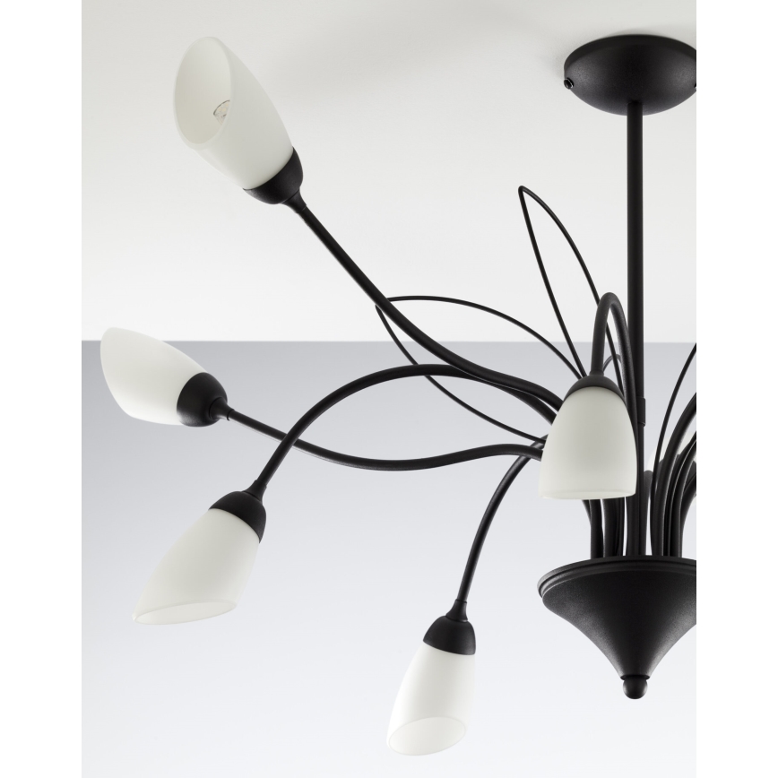 Jupiter 2056 - Lámpara colgante con barra GLORIOSA 10xG9/14W/230V negra