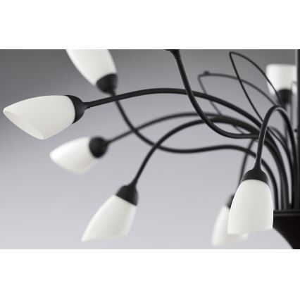 Jupiter 2057 - Lámpara colgante con cadena GLORIOSA 15xG9/14W/230V negra