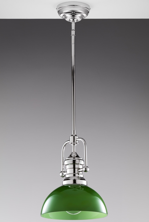 Jupiter 2071 - Lámpara de techo en varilla PLATINO 1xE27/15W/230V verde/cromo brillante