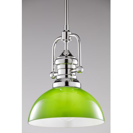 Jupiter 2071 - Lámpara de techo en varilla PLATINO 1xE27/15W/230V verde/cromo brillante