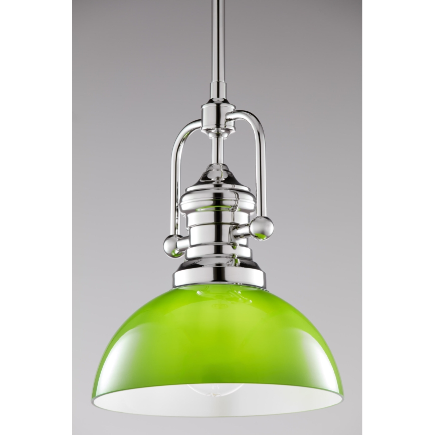 Jupiter 2071 - Lámpara de techo en varilla PLATINO 1xE27/15W/230V verde/cromo brillante