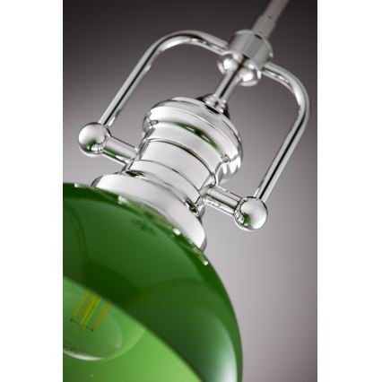 Jupiter 2071 - Lámpara de techo en varilla PLATINO 1xE27/15W/230V verde/cromo brillante