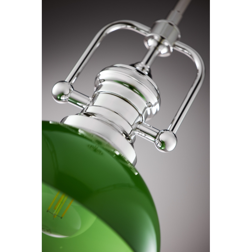 Jupiter 2071 - Lámpara de techo en varilla PLATINO 1xE27/15W/230V verde/cromo brillante