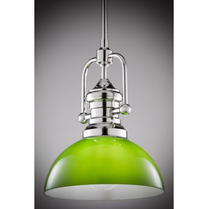 Jupiter 2071 - Lámpara de techo en varilla PLATINO 1xE27/15W/230V verde/cromo brillante