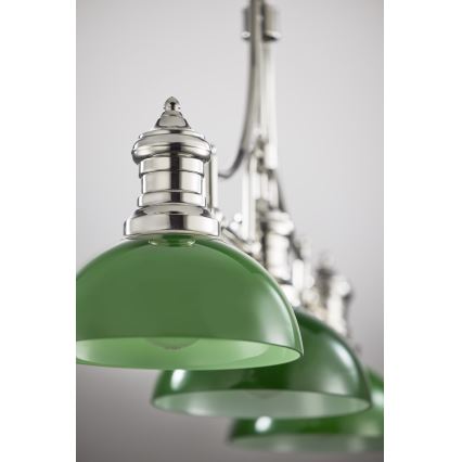 Jupiter 2072 - Lámpara de techo con barra PLATINO 3xE27/15W/230V verde/cromo brillante